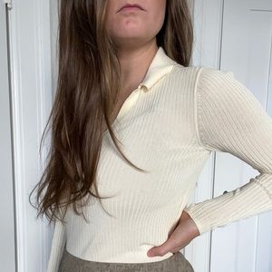 Soft Yellow Collared Blouse